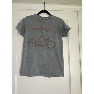 Van Halen Gray Motorcycle Graphic T-Shirt Women’s Small Official Band Merch